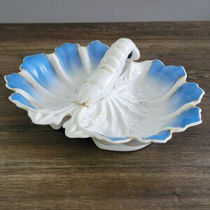 Antique German Blue & White Lobster Serving Dish,  JS Porcelain c.1896-1916